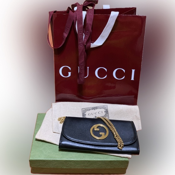 Gucci Blondie Chain-Link Wallet/Crossbody.  PRISTINE - Picture 1 of 12